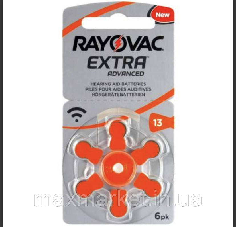 Батарейки для слухових апаратів RAYOVAK Extra Aavanced Zinc air 1,4 V ZA13