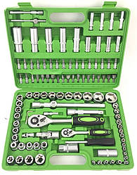 Професійний набір ручного інструменту, торцевих головок 1/4", 1/2" AL-FA ALCC108 (108шт.) посилений кейс, набір ключів для авто
