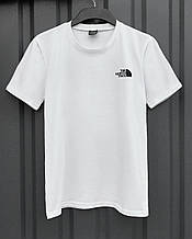 Чоловіча футболка спортивна літня The North Face біла Теніска пряма кулір ТНФ на літо ЛЮКС якості