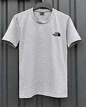 Чоловіча футболка спортивна літня The North Face сіра Теніска пряма кулір ТНФ на літо ЛЮКС якості