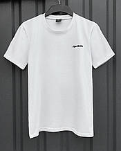 Чоловіча футболка спортивна літня Reebok біла Теніска пряма кулір Рибок на літо LeKC якості