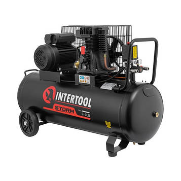 Компрессор 100 л, 1.8 кВт, 220 В, 10 атм, 250 л/хв. INTERTOOL PT-0012