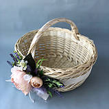 Великодній кошик з декором, колір лози, фото 2