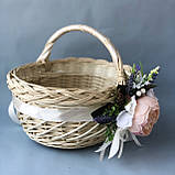 Великодній кошик з декором, колір лози, фото 3