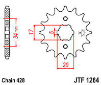 Звезда передняя JT JTF1264.16