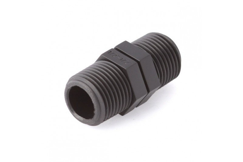 Різьбовий перехідник 1/2"х1/2", ніпель (пластиковий перехідник) для систем водопостачання, Presto-PS