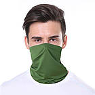 Бафф осінній універсальний, Олива / Бафф однотонний / Хомут унісекс, фото 3