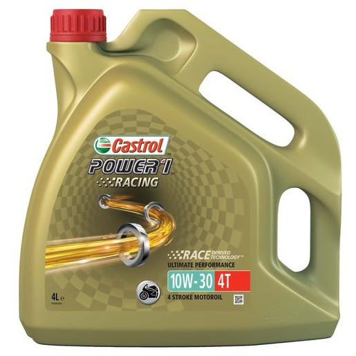 Масло для 4-х тактных двигателей 100% синтетическое Castrol Power 1 Racing 4T 10W-30 4 л (14F23C)