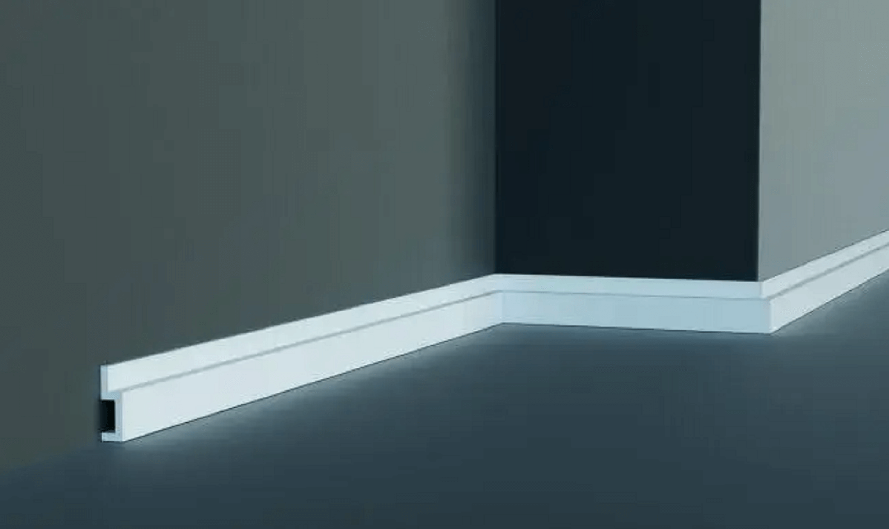 Напольный тонкий плинтус из дюрополимера 38 мм, 2,0м - купить по лучшей ...