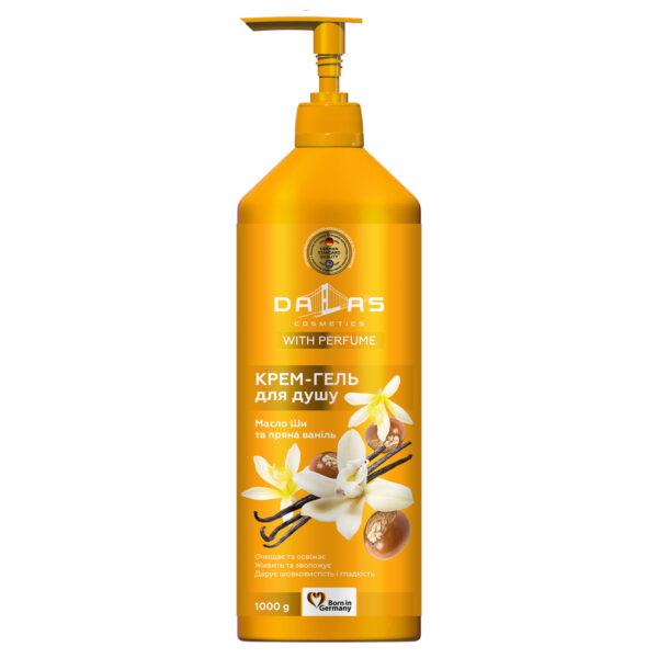 Крем-гель для душу Dalas Масло ши і пряна ваніль, 1000 мл, фото 1