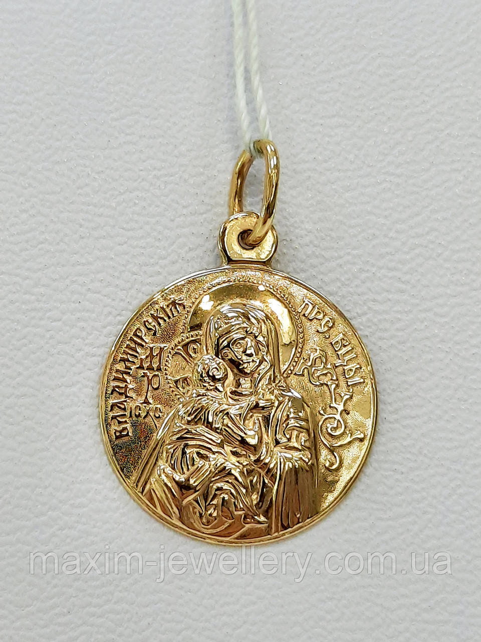 Підвіска - іконка "Володимирська ікона Божої Матері" із золота, фото 1