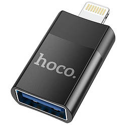 Перехідник для синхронізації даних Lightning на USB гніздо HOCO UA17 Чорний