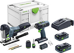 Монтажний набір шуроповерт T 18+3 і лобзик PSC 420 Li I-Set Festool 575696