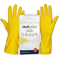 Хозяйственные латексные перчатки Mercator Ideall Yellow размер L желтые