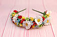 Обруч для волосся / обідок на голову різнокольоровий з ромашками 546, фото 2
