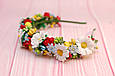 Обруч для волосся / обідок на голову різнокольоровий з ромашками 546, фото 4