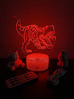3d-лампа Тиранозавр, подарок для любителей динозавров, 3D светильник или ночник, 7 цветов и 4 режима, пульт