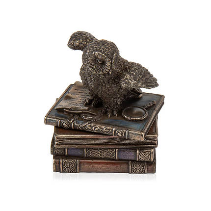 Скринька Veronese Сова на книгах 12 см 75511 статуетка веронезе з книгами VE, фото 1