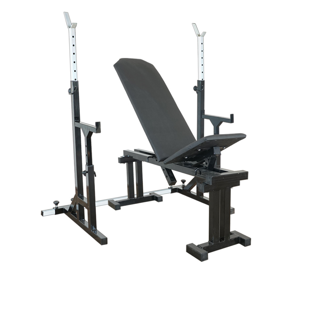 Силовий комплект A483: регульована лава до 300 кг + стійки під штангу зі страховкою до 200 кг, фото 1