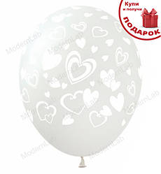 Повітряні кульки "Сердечки", 10 шт., Ø 30 см