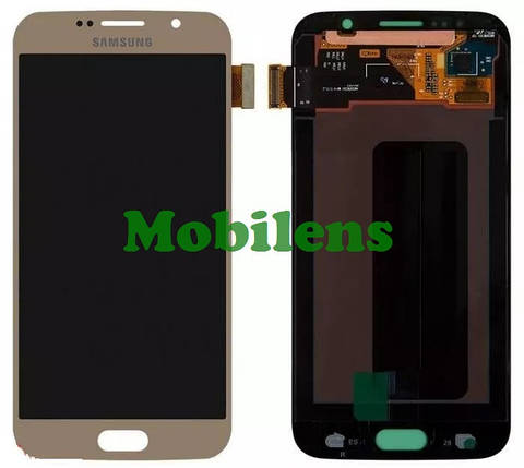 Samsung G920, G920F, Galaxy S6 Дисплей+тачскрин (модуль) золотистий (OLED), фото 1