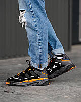 Кроссовки мужские Adidas Niteball Black Orange черные кожаные демисезонные стильные адидас найтбол