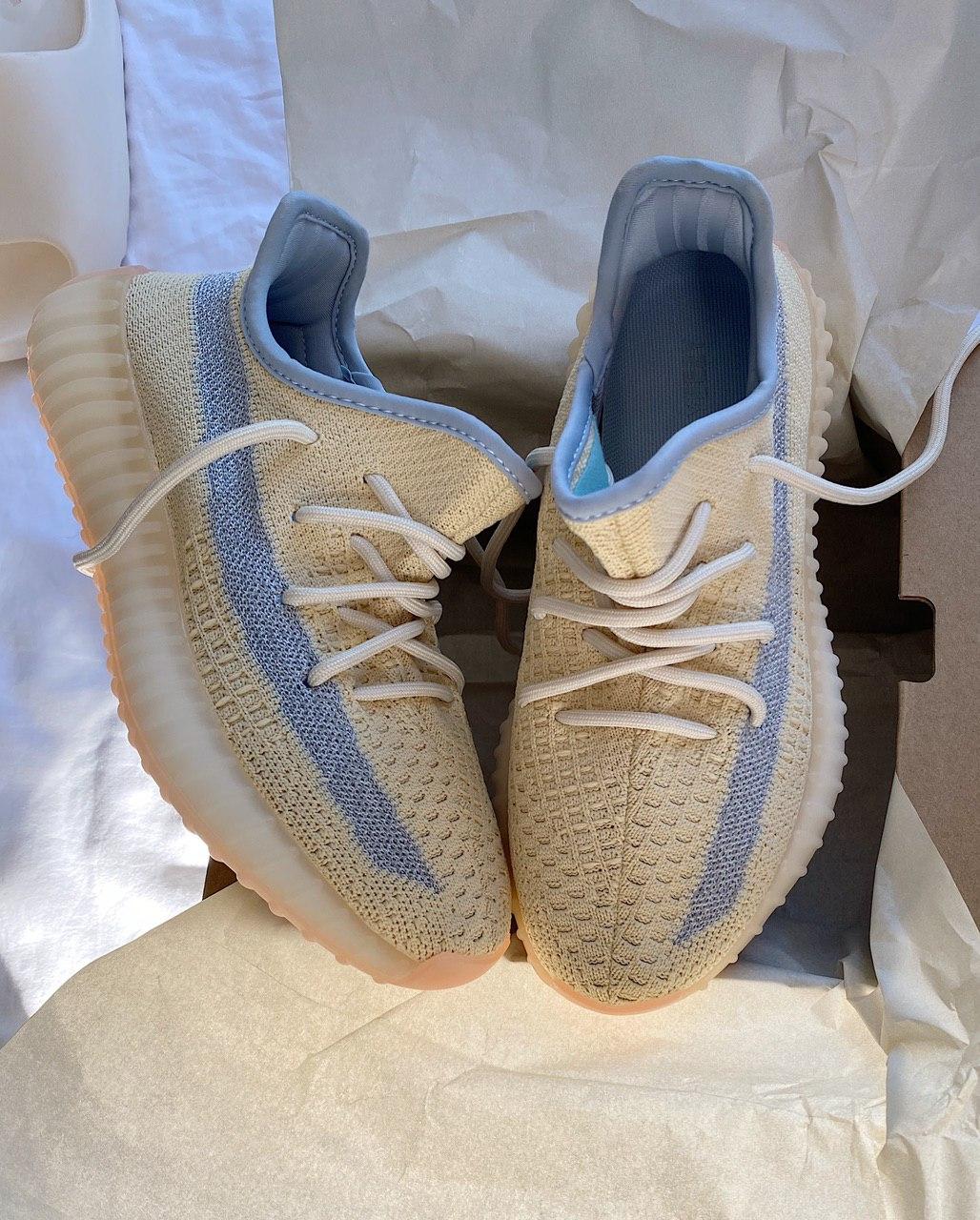 Кросівки Adidas Yeezy Boost 350 Linen Reflective бежеві літні жіночі легкі адідас і сітка рефлективн, фото 1