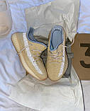 Кросівки Adidas Yeezy Boost 350 Linen Reflective бежеві літні жіночі легкі адідас і сітка рефлективн, фото 2