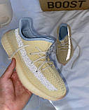 Кросівки Adidas Yeezy Boost 350 Linen Reflective бежеві літні жіночі легкі адідас і сітка рефлективн, фото 3