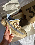 Кросівки Adidas Yeezy Boost 350 Linen Reflective бежеві літні жіночі легкі адідас і сітка рефлективн, фото 5