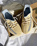 Кросівки Adidas Yeezy Boost 350 Linen Reflective бежеві літні жіночі легкі адідас і сітка рефлективн, фото 6