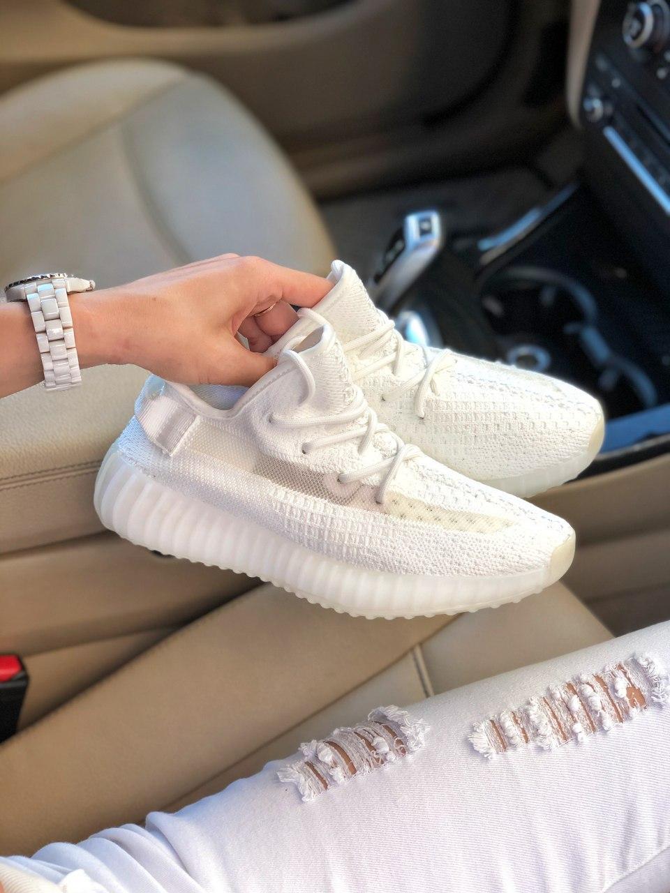 Кросівки Adidas Yeezy Boost 350 Ice Cream білі літні жіночі легкі адідас і буст сітка, фото 1