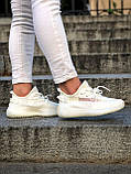 Кросівки Adidas Yeezy Boost 350 Ice Cream білі літні жіночі легкі адідас і буст сітка, фото 8