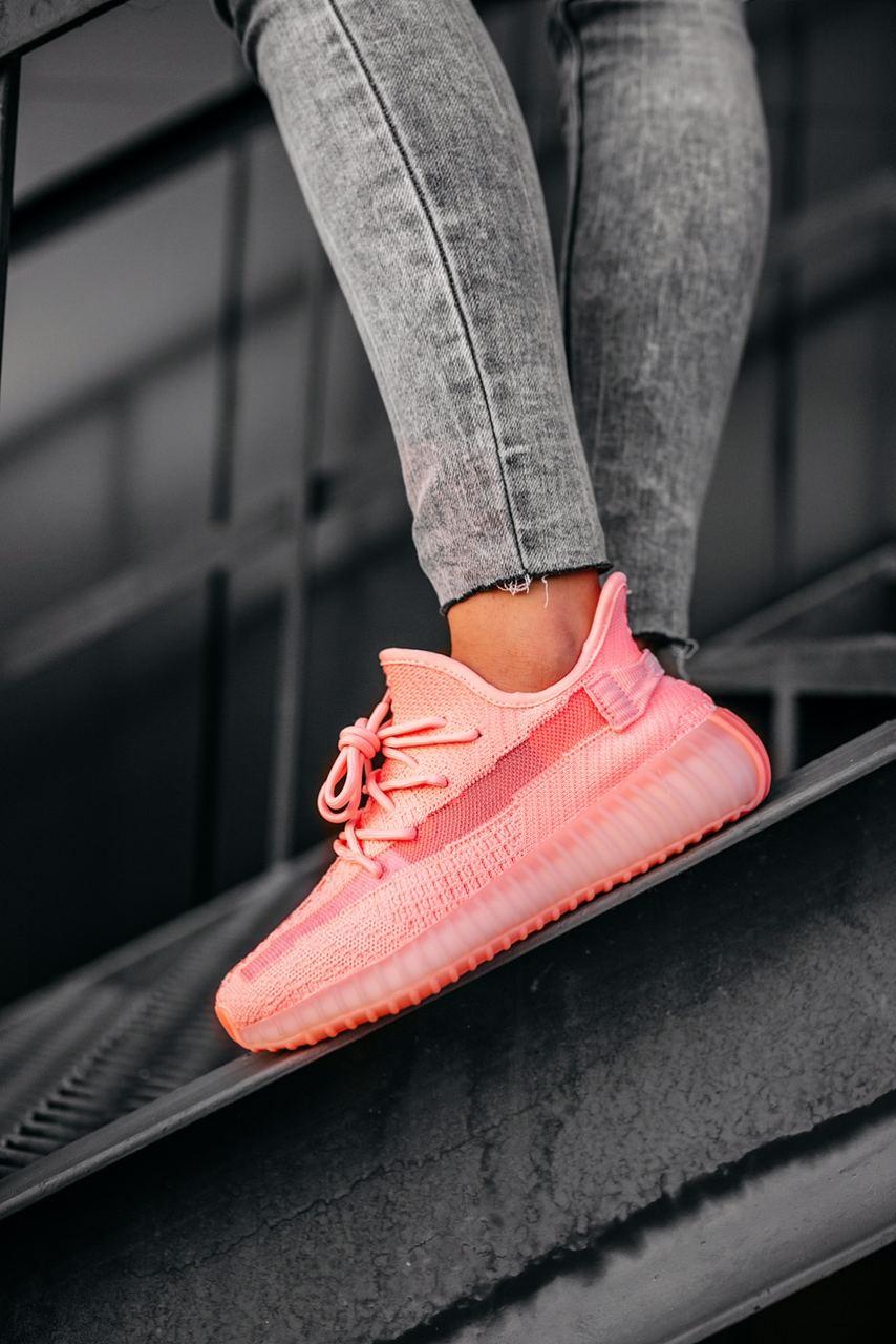 Кросівки Adidas Yeezy Boost 350 Pink рожеві літні жіночі адідас і буст сітка яскраві, фото 1