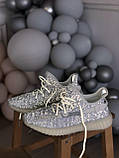 Кросівки Adidas Yeezy Boost 350 V2 Reflective літні жіночі сірі адідас ізи буст сітка рефлективн, фото 2