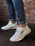Кросівки Adidas Yeezy Boost 350 V2 Reflective літні жіночі сірі адідас ізи буст сітка рефлективн, фото 4