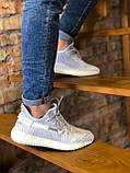Кросівки Adidas Yeezy Boost 350 V2 Reflective літні жіночі сірі адідас ізи буст сітка рефлективн, фото 7