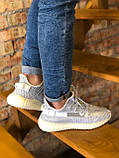 Кросівки Adidas Yeezy Boost 350 V2 Reflective літні жіночі сірі адідас ізи буст сітка рефлективн, фото 9