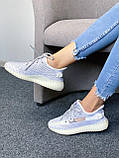 Кросівки Adidas Yeezy Boost 350 V2 літні жіночі сірі адідас і буст сітка рефлективні шнурки, фото 6