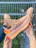 Кросівки Adidas Yeezy Boost 350 V2 Clay жовтогарячі літні жіночі адідас і буст сітка текстиль, фото 5