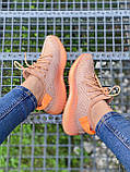 Кросівки Adidas Yeezy Boost 350 V2 Clay жовтогарячі літні жіночі адідас і буст сітка текстиль, фото 9