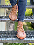 Кросівки Adidas Yeezy Boost 350 V2 Clay жовтогарячі літні жіночі адідас і буст сітка текстиль, фото 10