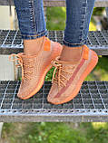 Кросівки Adidas Yeezy Boost 350 V2 Clay жовтогарячі літні жіночі адідас і буст сітка текстиль, фото 11