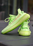 Жіночі кросівки Adidas Yeezy Boost 350 glow in the dark салатові літні повсякденні адідас і буст сітка, фото 10