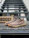 Жіночі кросівки Adidas Yeezy Boost 350 Cappucino коричневі літні повсякденні легені адидас і буст сітка, фото 8