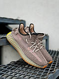 Жіночі кросівки Adidas Yeezy Boost 350 Cappucino коричневі літні повсякденні легені адидас і буст сітка, фото 9