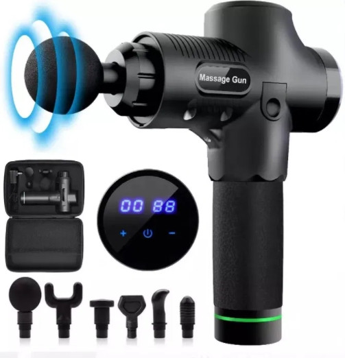 Перкусійний масажер Massage Gun 2500 mAh (6 насадок, 30 швидкостей)