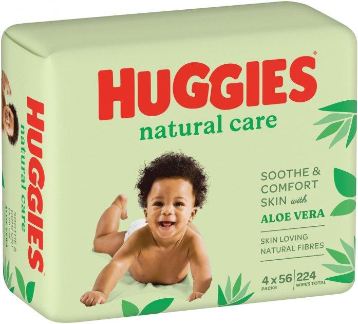Серветки вологі Huggies Natural Care Quad 224 шт.