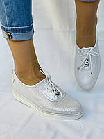 Polann. Жіночі білі кеди-кросівки з натуральної шкіри. Розмір 37 39, фото 8