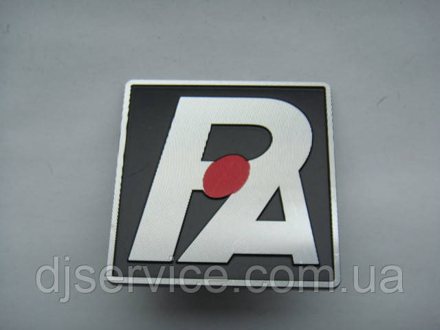 Шильдик, наклейка, логотип metall 50x50mm на сітку колонки P.AUDIO